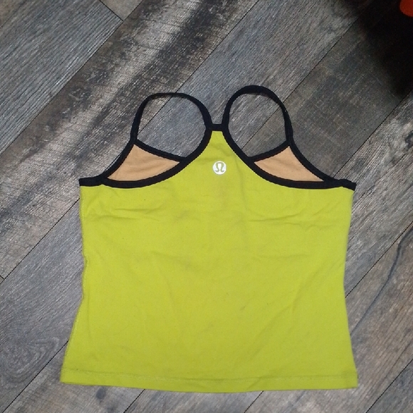 lululemon athletica Tops - Lululemon Lime Green Tank Top With Black Seams